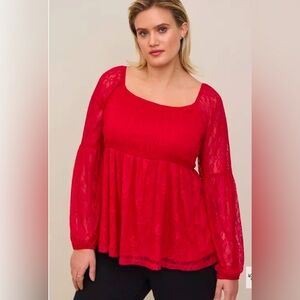 Torrid Red Blouse Size 1